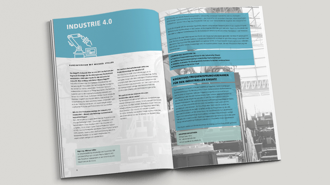 Jahresbericht von Jan Möltgen, Grafikdesigner für das Fraunhofer Institut Bereich ESK in München